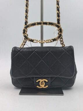 CHANEL Flap with Chanel Logo Top Handle